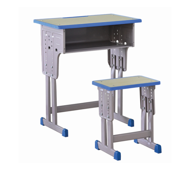 塑封百年橢圓管升降課桌凳